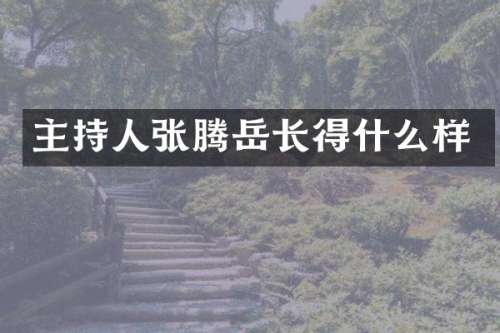 主持人张腾岳长得什么样
