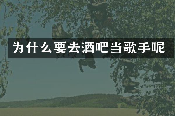为什么要去酒吧当歌手呢