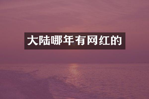 大陆哪年有网红的