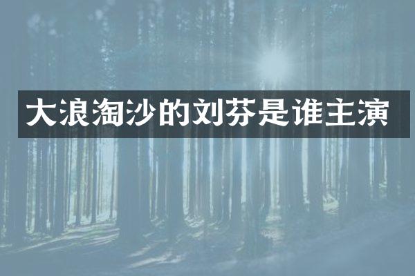 大浪淘沙的刘芬是谁主演