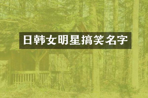 日韩女明星搞笑名字