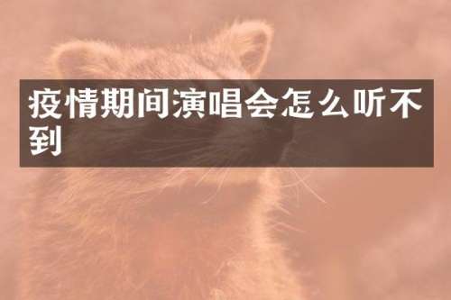 疫情期间演唱会怎么听不到