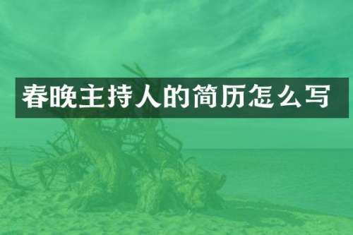 主持人的简历怎么写