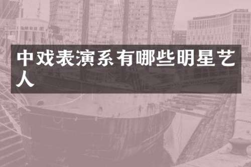 中戏表演系有哪些明星艺人