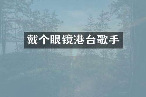 戴个眼镜港台歌手