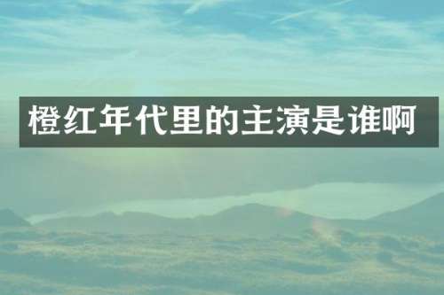 橙红年代里的主演是谁啊