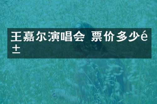 王嘉尔演唱会 票价多少钱