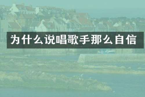 为什么说唱歌手那么自信