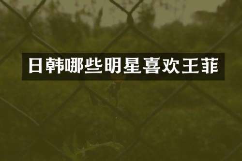 日韩哪些明星喜欢王菲
