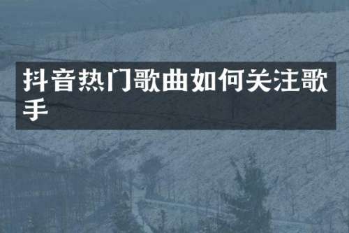 抖音热门歌曲如何关注歌手