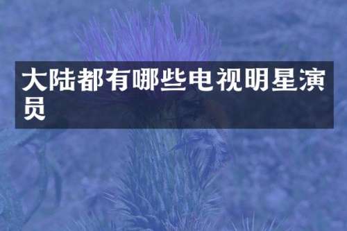 大陆都有哪些电视明星演员