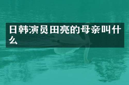 日韩演员田亮的母亲叫什么