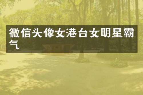 微信头像女港台女明星霸气