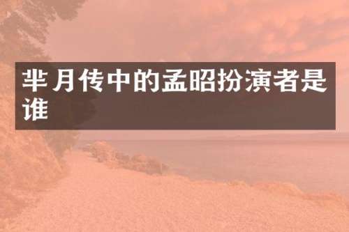芈月传中的孟昭扮演者是谁
