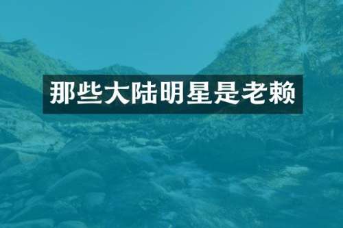 那些大陆明星是老赖