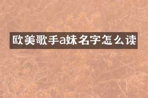 欧美歌手a妹名字怎么读