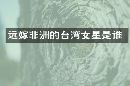 远嫁非洲的台湾女星是谁