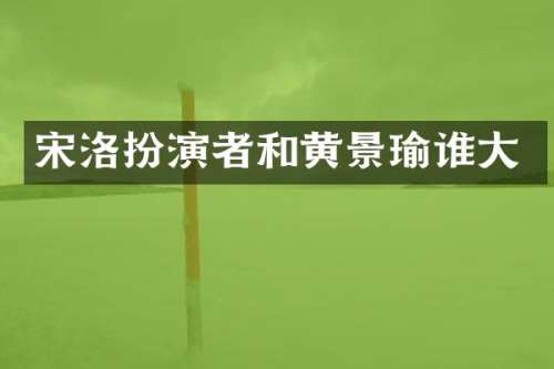 宋洛扮演者和黄景瑜谁大