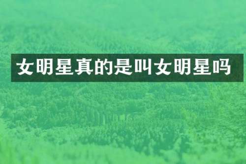 女明星真的是叫女明星吗
