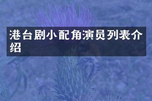 港台剧小配角演员列表介绍