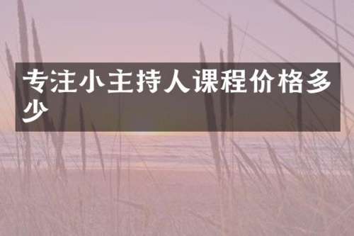 专注小主持人课程价格多少