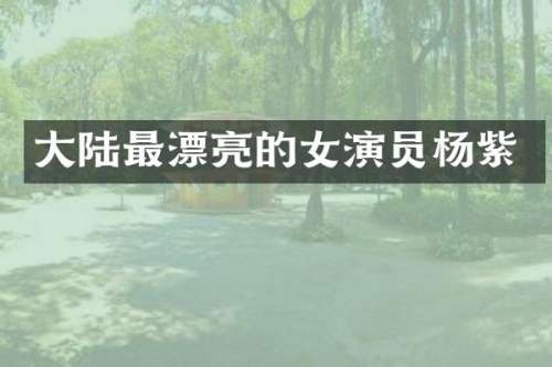 大陆最漂亮的女演员杨紫