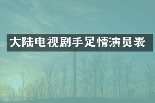 大陆电视剧手足情演员表