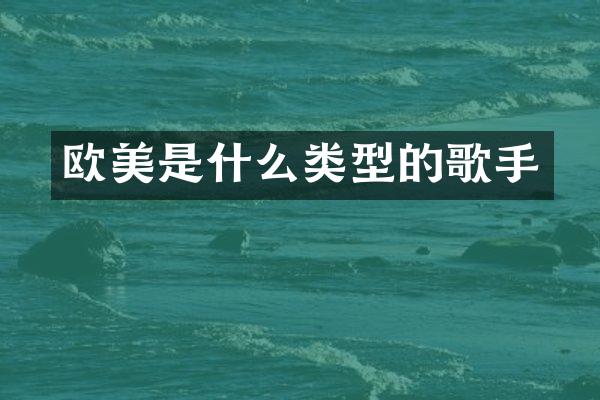 欧美是什么类型的歌手