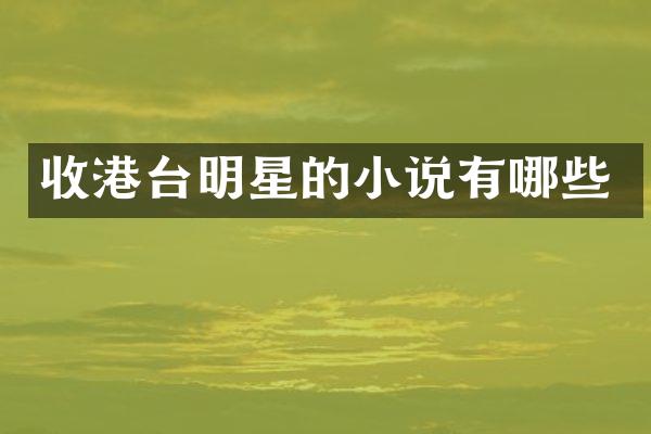 收港台明星的小说有哪些