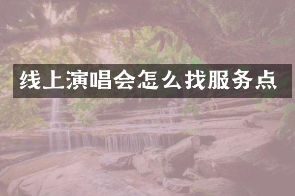 线上演唱会怎么找服务点