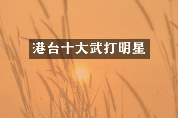 港台十大武打明星
