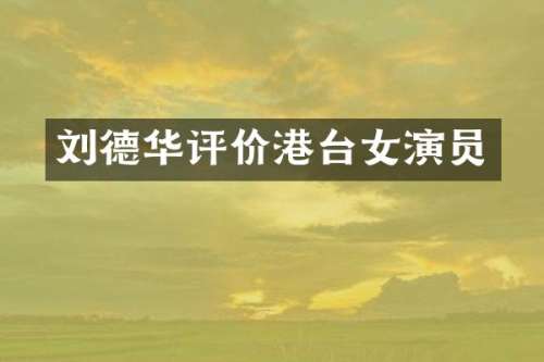 刘德华评价港台女演员