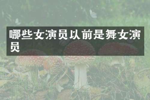 哪些女演员以前是演员
