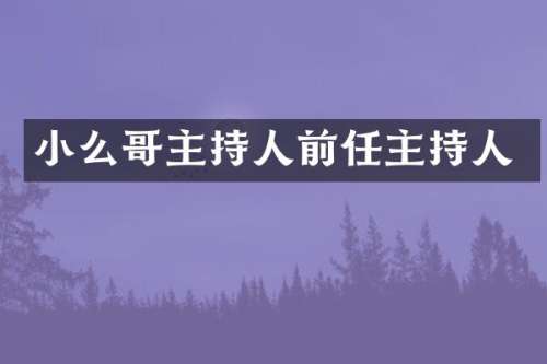 小么哥主持人前任主持人