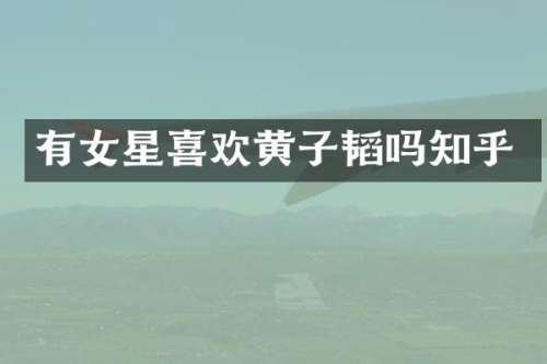 有女星喜欢黄子韬吗知乎
