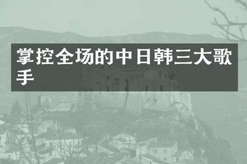 掌控全场的中日韩三大歌手