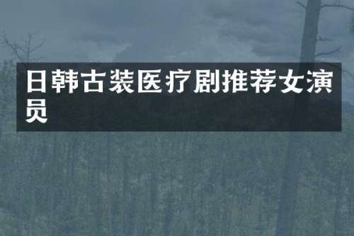 日韩古装医疗剧推荐女演员