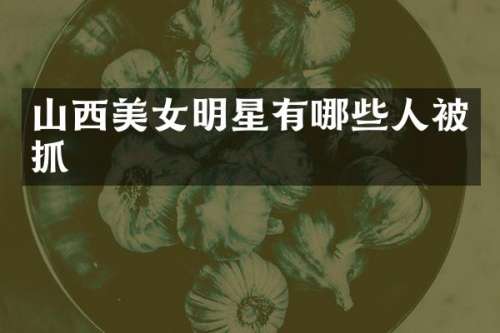 山西明星有哪些人被抓
