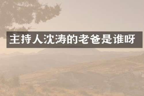 主持人沈涛的老爸是谁呀