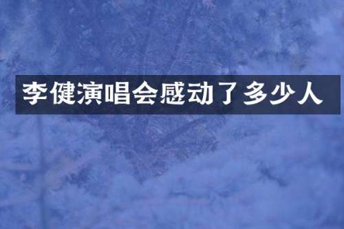 李健演唱会感动了多少人