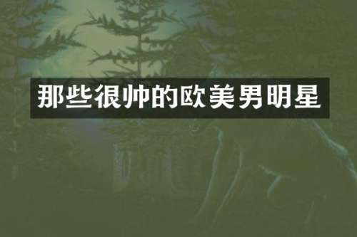 那些很帅的欧美男明星
