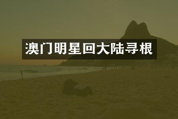 澳门明星回大陆寻根