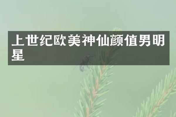 上世纪欧美神仙颜值男明星