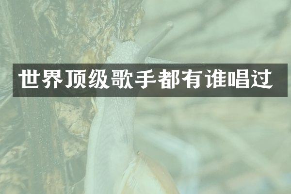 世界顶级歌手都有谁唱过