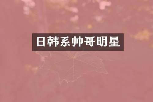 日韩系帅哥明星