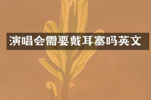 演唱会需要戴耳塞吗英文