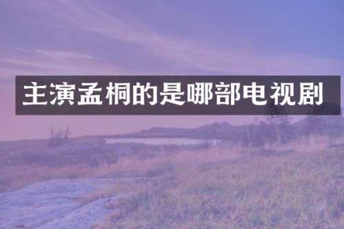 主演孟桐的是哪部电视剧