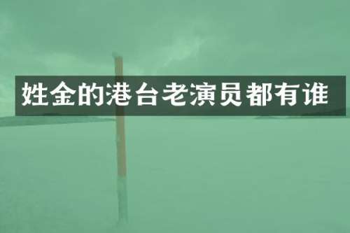 姓金的港台老演员都有谁