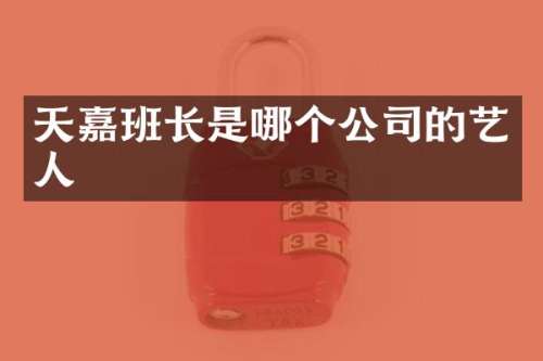 天嘉班长是哪个公司的艺人