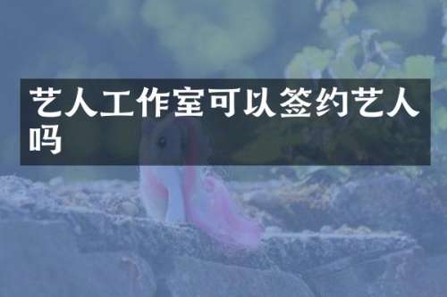 艺人工作室可以签约艺人吗
